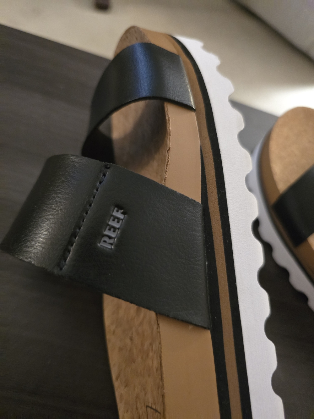 Reef Women’s Black Cork Slide Sandals - Picture 8 of 10